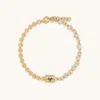 Karma And Luck Motivated Passion Aries Aquamarine Bracelet In Gold