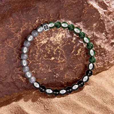 Karma And Luck Omniscient Protector Evil Eye Bracelet In Gray