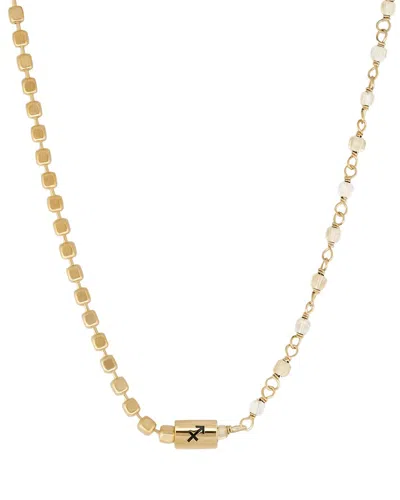 Karma And Luck Plated Citrine Beaded Necklace In Gold
