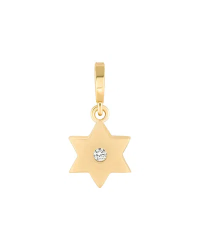 Karma And Luck Plated Cz Pendant Charm In Gold