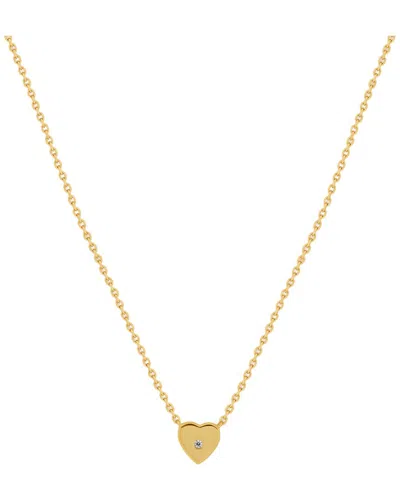 Karma And Luck Plated Cz Pendant Necklace In Gold