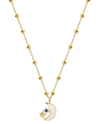 Karma And Luck Plated Cz Pendant Necklace In Gold