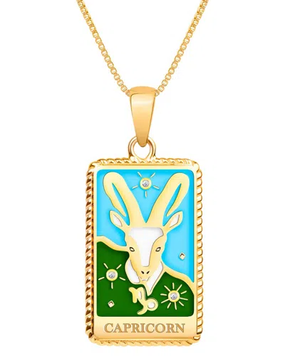 Karma And Luck Plated Cz Pendant Necklace In Purple