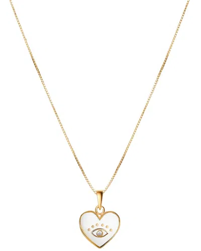 Karma And Luck Plated Cz Pendant Necklace In Gold
