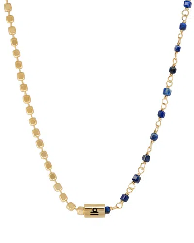 Karma And Luck Plated Lapis Beaded Necklace In Multi