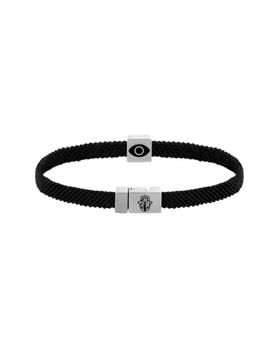 Karma And Luck Plated Onyx Magnetic Bracelet In Black