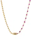 Karma And Luck Plated Ruby Agate Beaded Necklace In Multi