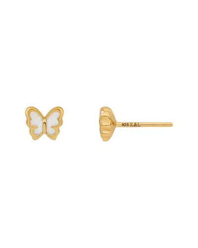 Karma And Luck Plated Stud Earrings In Gold