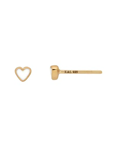 Karma And Luck Plated Stud Earrings In Gold
