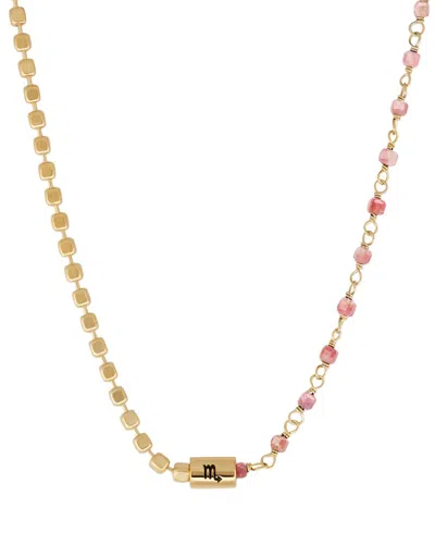Karma And Luck Enigmatic Loyalty Scorpio Pink Tourmaline Necklace In Gold