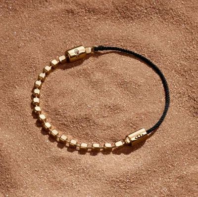 Karma And Luck Protected Spirit Evil Eye Black String Bracelet In Gold