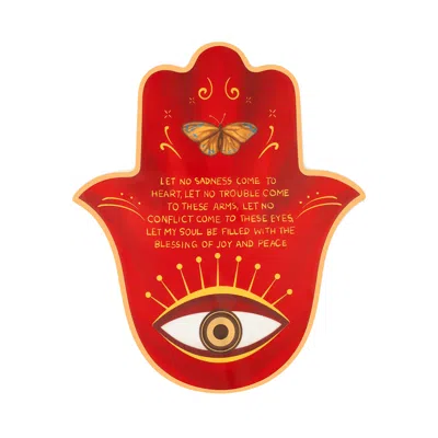 Karma And Luck Red Expanded Awareness Large Hamsa Wall Blessing