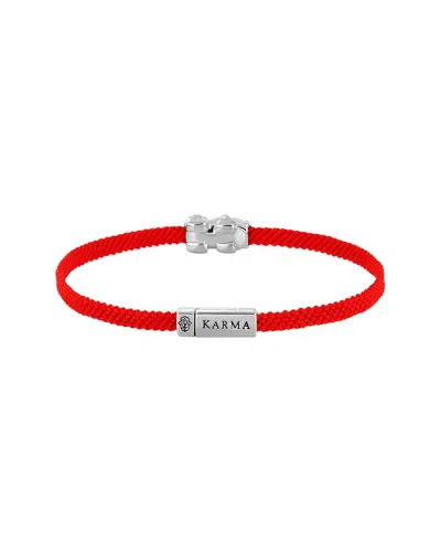 Karma And Luck Red Plated Magnetic Bracelet In Black
