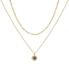 Karma And Luck Reflected Bliss Gold Moon & Stars Double Chain Gold Necklace