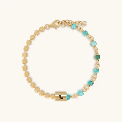 Karma And Luck Resilient Ambition Capricorn Turquoise Bracelet In Gold
