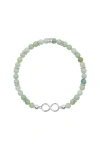 Karma And Luck Shaman Of Abundance Jade Stone Bracelet In Green/silver