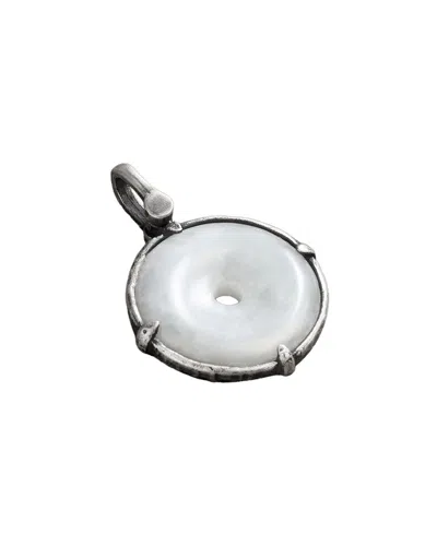 Karma And Luck Silver Jade Pendant Charm In White