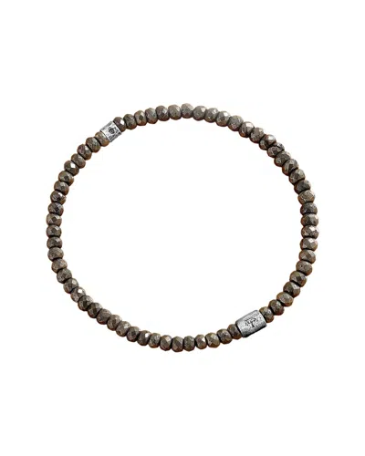 Karma And Luck Silver Pyrite Stretch Bracelet In Transparent