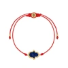 Karma And Luck Soul's Gratitude Hamsa Lapis Lazuli Red String Bracelet In Multi