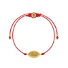 Karma And Luck Spirit's Innovation Evil Eye Peridot Red String Bracelet In Multi