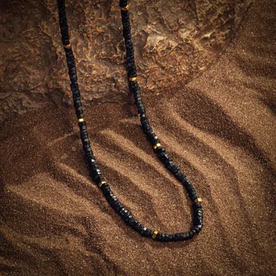 Karma And Luck Spiritual Alignment - Black Onyx Heishi Choker Necklace