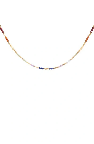 Karma And Luck Spiritual Healing Chakra Choker Necklace In Gold/red/yellow