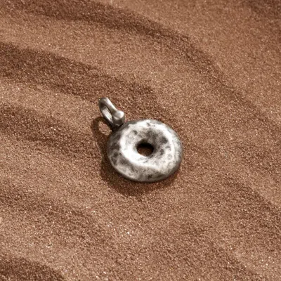 Karma And Luck Strong & Prosperous - Silver Donut Charm In Metallic