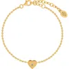 Karma And Luck Sweetheart Energy Diamond Heart Charm Gold Bracelet