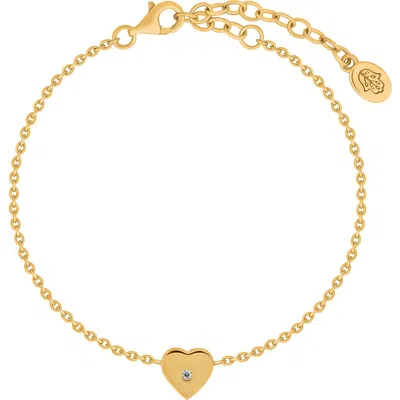 Karma And Luck Sweetheart Energy Diamond Heart Charm Gold Bracelet