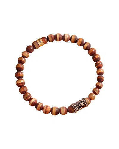 Karma And Luck Tibetan Agate Stretch Bracelet In Yellow