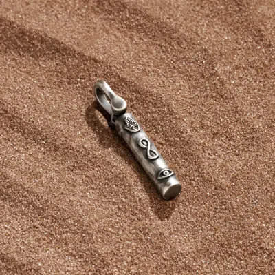 Karma And Luck Tower Of Strength Tube Charm In Metallic