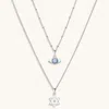 Karma And Luck Unwavering Faith - Silver Evil Eye Star Of David Necklace In Metallic