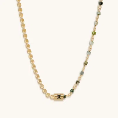 Karma And Luck Versatile Socialite Gemini Emerald Necklace In Gold