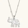 Karma And Luck Wise Guardian - Elephant Charm Necklace In Metallic