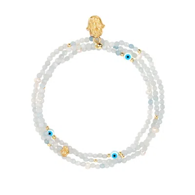 Karma And Luck Women's Blue Dreamy Spirit - Aquamarine March Birthstone Wrap