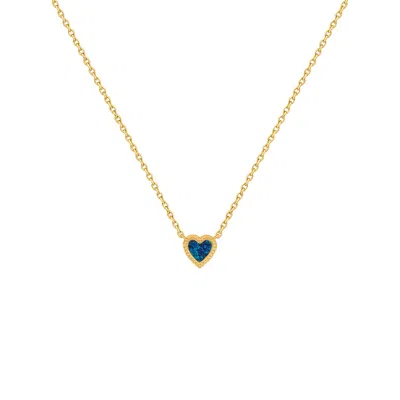 Karma And Luck Women's Blue / Gold Confident Soul Blue Opal Heart Gold Necklace In Multi