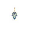 Karma And Luck Women's Blue / Gold Glory & Grace - Gold Patterned Hamsa Charm