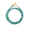 Karma And Luck Women's Blue / Green Serene Mindset Turquoise Infinity Wrap Bracelet