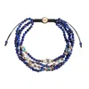 Karma And Luck Women's Blue Wise Belief - Lapis Enamel Evil Eye Hamsa Bracelet