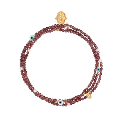Karma And Luck Women's Brown / Red Passionate Spirit - Garnet January Birthstone Wrap