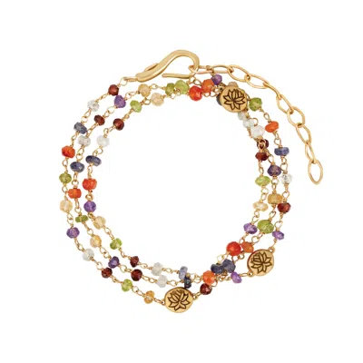 Karma And Luck Women's Budding Life - Lotus Multi Stone Chakra Wrap