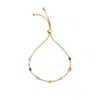 Karma And Luck Women's Careful Alignment - Gold Plated Multistone Chakra Bracelet