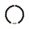 Karma And Luck Women's Expanding Consciousness - Black Onyx Evil Eye Charm Bracelet