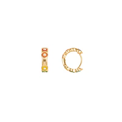 Karma And Luck Women's Gold Aligned In Balance Chakra Hoop Earrings