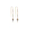 Karma And Luck Women's Gold Attract Love - Tourmaline Hamsa Earrings