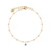 Karma And Luck Women's Gold / Blue Energetic Elevation Gold Evil Eye Bracelet