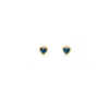 Karma And Luck Women's Gold / Blue Loving Vibes Blue Opal Heart Earrings