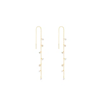 Karma And Luck Women's Gold Divine Whispers Threader Earrings