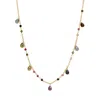Karma And Luck Women's Gold Graceful Delight Sapphire & Tourmaline Necklace In Gold