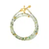 Karma And Luck Women's Gold / Green Manifest Abundance Jade Elephant Wrap Bracelet In Multi